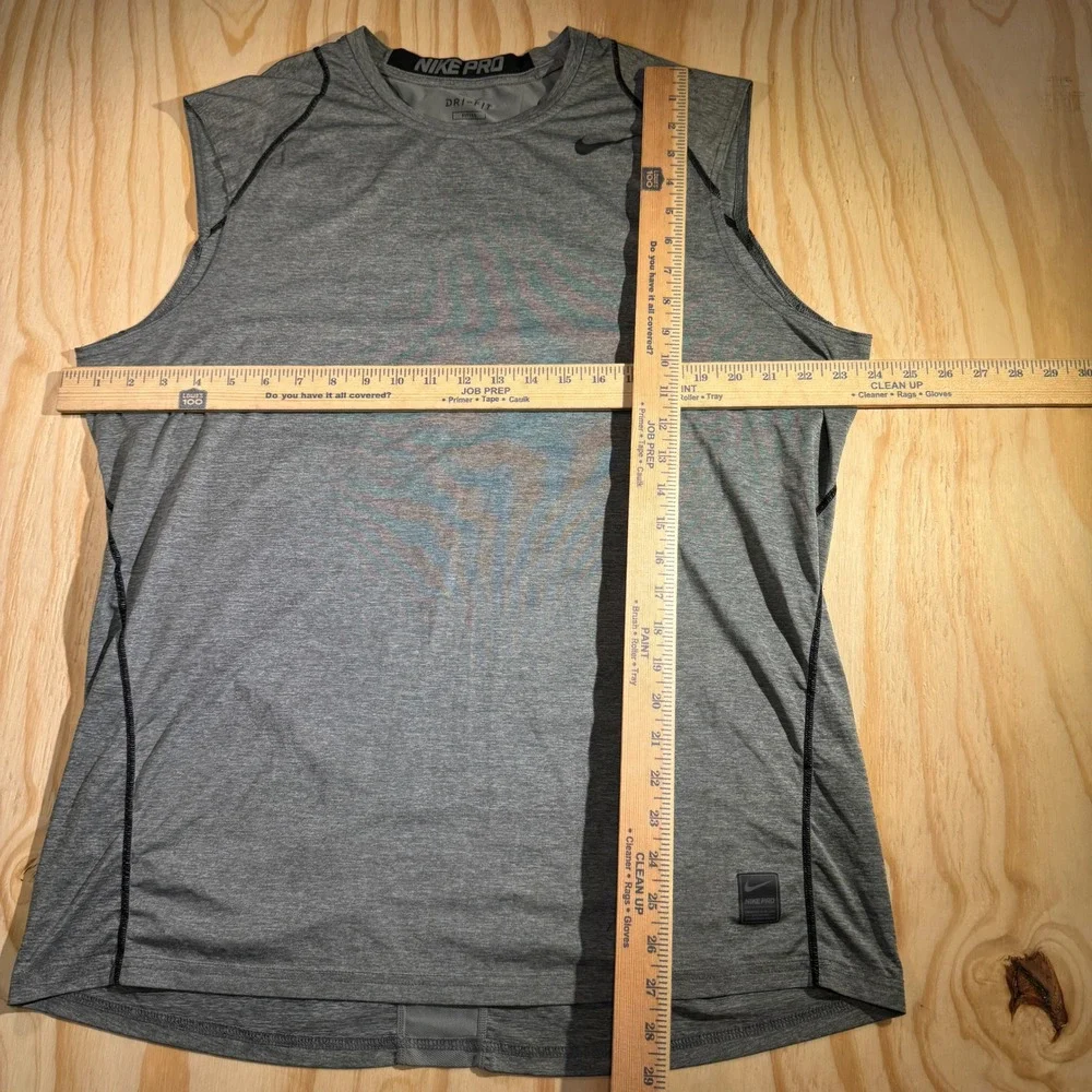 Nike Men's Pro Dri-FIT Fitted Sleeveless Shirt Heather Gray Muscle Tank Size XL